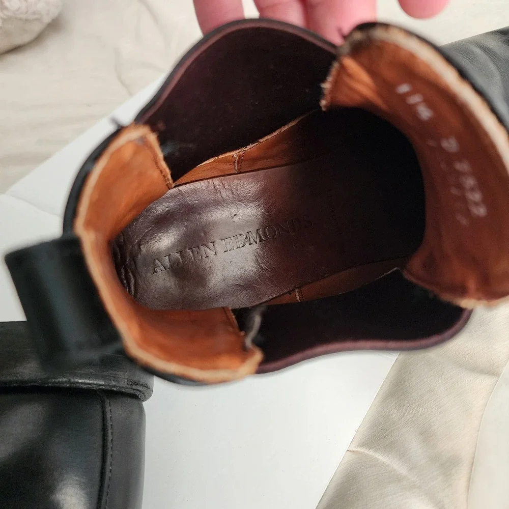 Allen Edmonds Chelsea Boots Men 11.5 D Black Good 7522 Leather Bench Welt Preppy